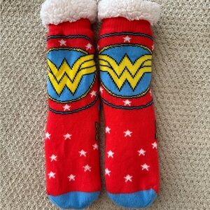 Red Wonder Woman Fleece-Lined Socks